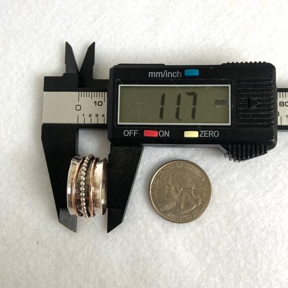 Sterling Silver 925 Copper Wide Spinner Curved Comfort Fit Band Ring Sz 7.25 - Picture 14 of 16